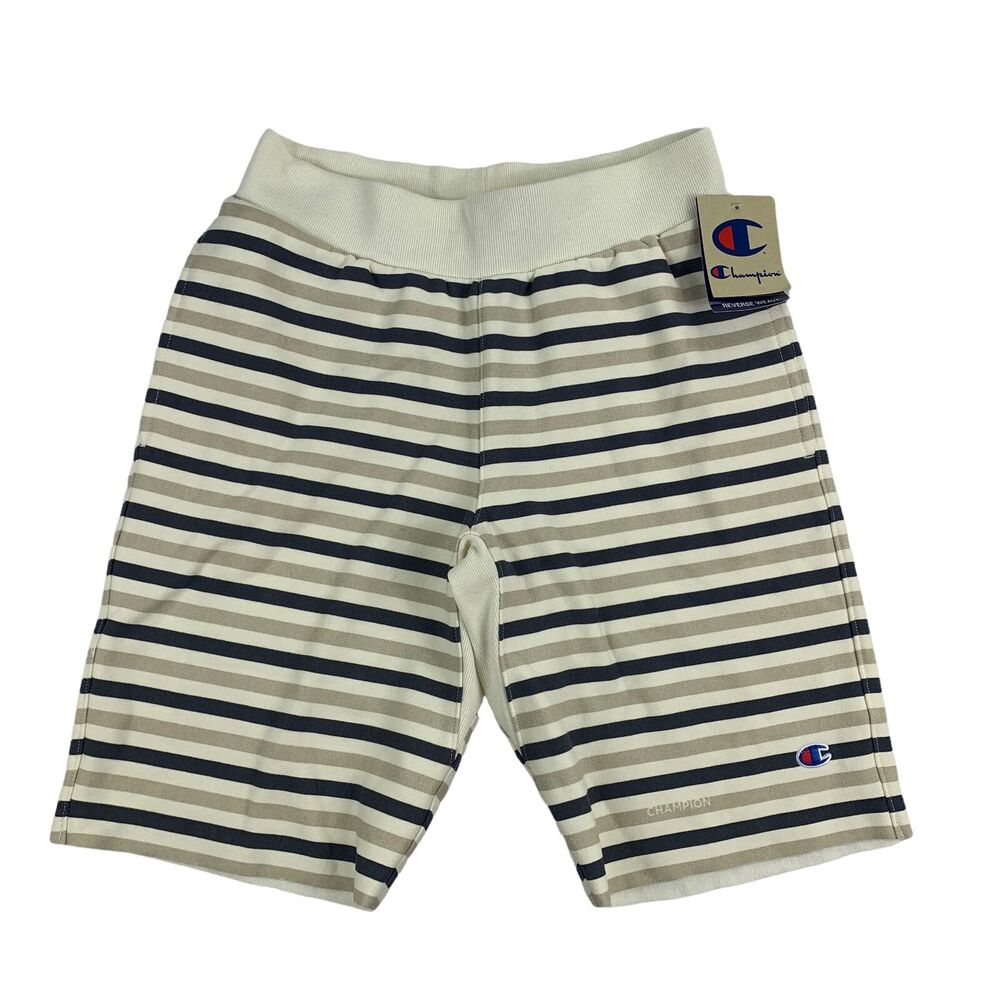 Champion Mens Reverse Weave Print Cut-Off 10" Sweat Shorts Chalk White S